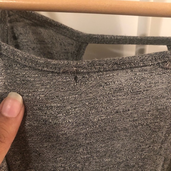 Grey Cut Out Shoulder Flowy Top - Picture 4 of 4